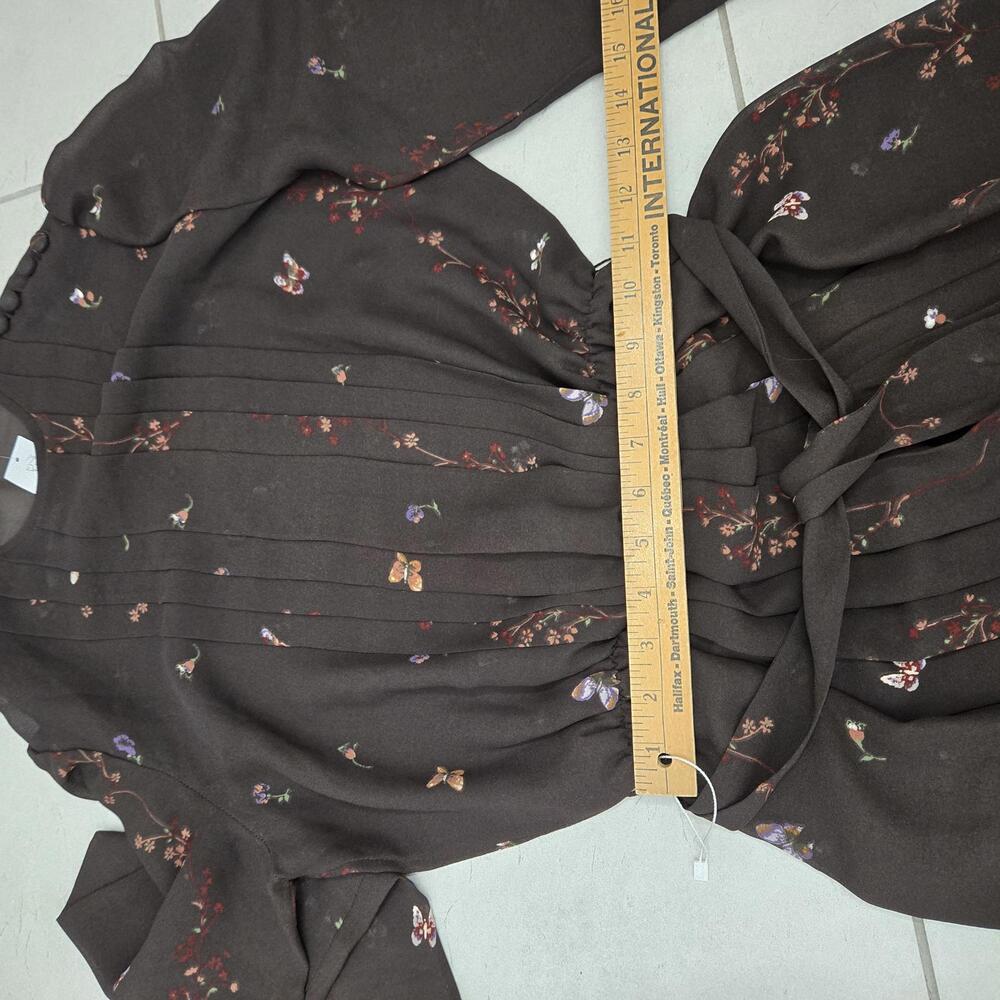 Vintage St Michael Dress Women's XS 1970s Boho Floral Pleated Fit Flare Maxi - Picture 5 of 8